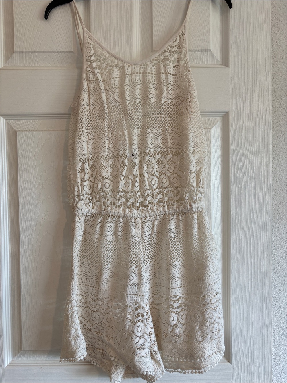 Empyre Cream Crochet Lace Romper